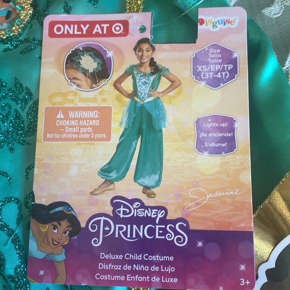 DISNEY PRINCESS "JASMINE" 2PC DELUXE 🌟LIGHT UP🌟 COSTUME SIZE XS (3T-4T)🌟NWT🌟 - Picture 5 of 16
